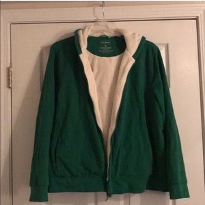 L.L. Bean zip up cozy hoodie/jacket- emerald green